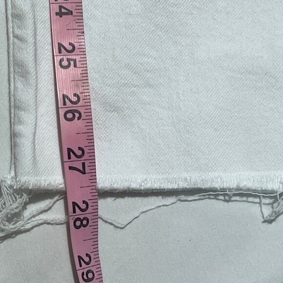 Good American Women’s 4/27 Good Straight White Jeans Raw Hem High Rise Stretch - Picture 6 of 10